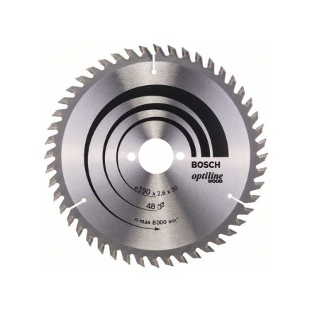 Pânză de ferăstrău BOSCH pentru lemn 190 x 30 x 2,6 mm / 48T Optiline Wood ATB