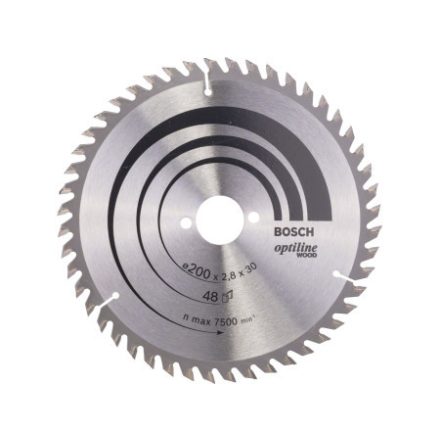 BOSCH Disc de tăiere pentru lemn 200 x 30 x 2,8 mm / 48T Optiline Wood ATB