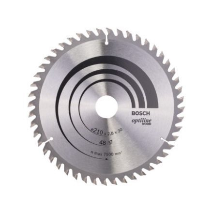 BOSCH Disc de tăiere pentru lemn 210 x 30 x 2,8 mm / 48T Optiline Wood ATB