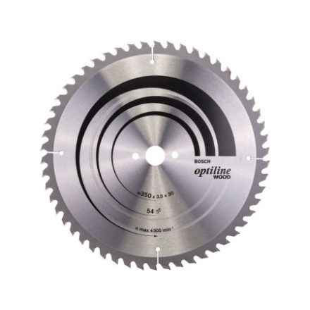 BOSCH Disc de tăiere pentru lemn 350 x 30 x 3,5 mm / 54T Optiline Wood ATB / UW