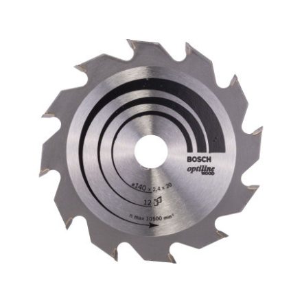 BOSCH Disc de tăiere pentru lemn 140 x 20/12,7 x 2,4 mm / 12T Optiline Wood ATB