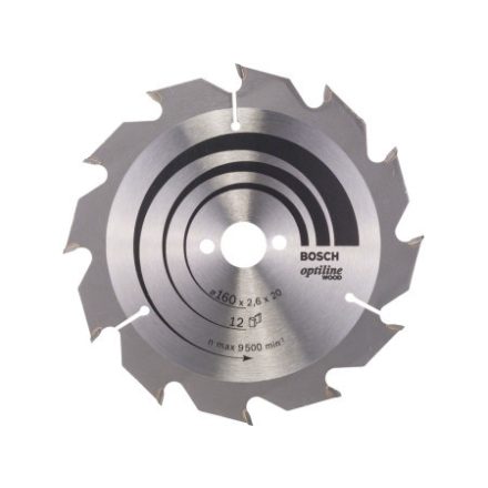 BOSCH Disc pentru tăiat lemn 160 x 20/16 x 2,6 mm / 12T Optiline Wood ATB