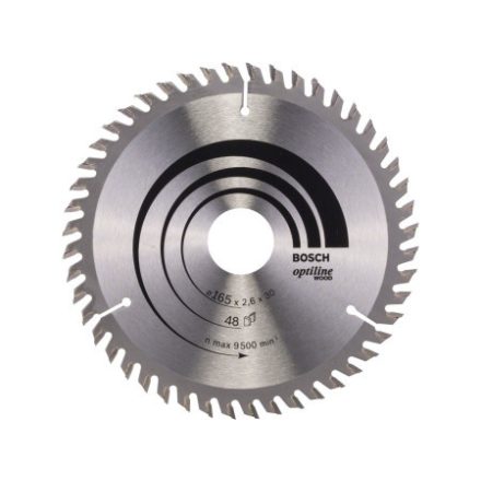 BOSCH Disc de tăiat pentru lemn 165 x 30/20 x 2,6 mm / 48T Optiline Wood ATB