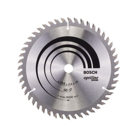 BOSCH Fűrésztárcsa fához 184 x 16 x 2,6 mm / 48T Optiline Wood ATB