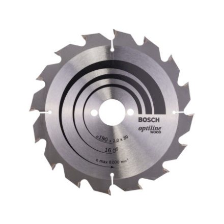 BOSCH Disc de tăiere pentru lemn 190 x 30 x 2,0 mm / 16T Optiline Wood ATB