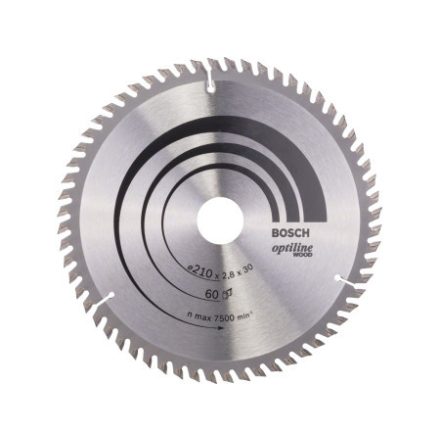 BOSCH Disc de tăiere pentru lemn 210 x 30 x 2,8 mm / 60T Optiline Wood ATB