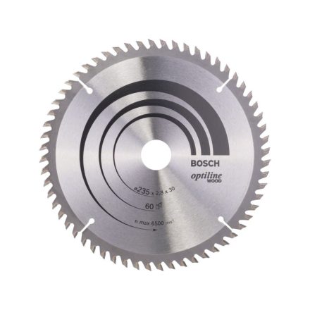 BOSCH Fűrésztárcsa fához 235 x 30/25 x 2,8 mm / 60T Optiline Wood ATB