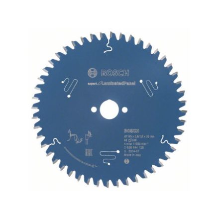 Pânză de ferăstrău BOSCH pentru panouri laminate 165 x 20 x 2,6 mm / 48T Expert for LaminatedPanel