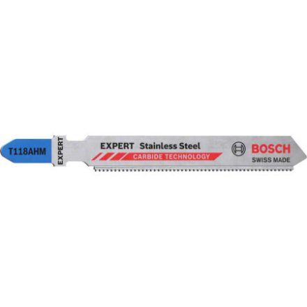 Pânză de ferăstrău de decuplare BOSCH EXPERT pentru plăci inox T 118 AHM 83/1,1 mm dinți din carbură (3 buc)