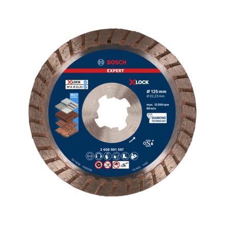 BOSCH EXPERT Disc de tăiere diamantat 125 x 2,4 x 12 x 22,2 mm turbo Multi Material X-LOCK (oSa)