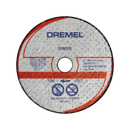 DREMEL DSM520 Disc de tăiere pentru piatră 77 x 11,1 mm (2 buc)