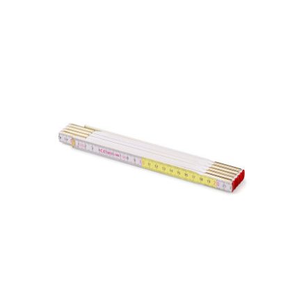 Metru pliant 2 m Profi, cu arc, alb-galben