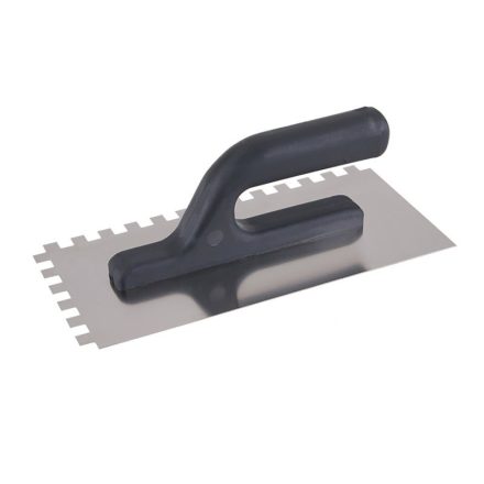 Mistrie crestat 125 x 270 mm inox cu maner din plastic 10 x 10 mm
