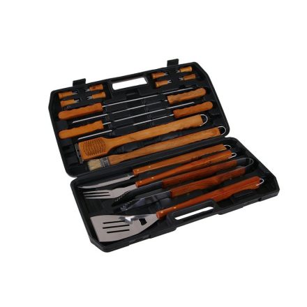 Set gratar in carcasa din otel inoxidabil cu 18 piese