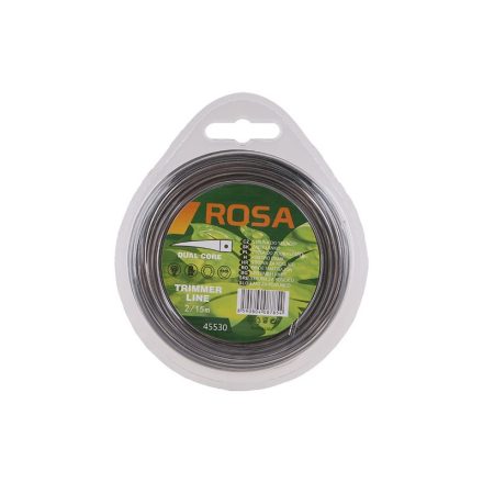 ROSA Mașină de tuns gazon damil 2 mm x 15 m pătrat armat