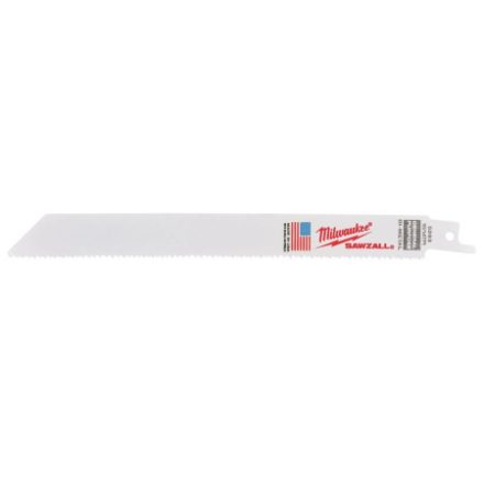 Lamă de fierăstrău sabie MILWAUKEE 200 mm / 10-14TPI bimetal (lemn, metal, plastic) (5 buc)