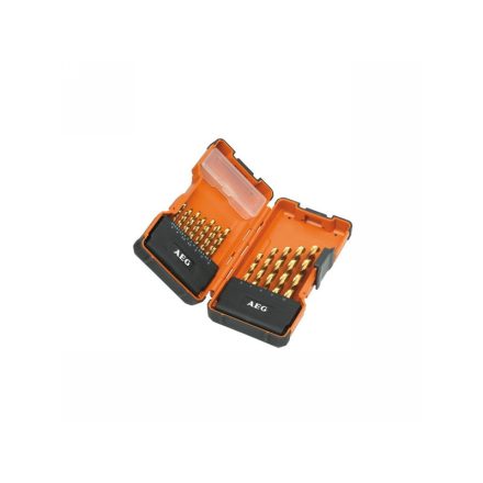 AEG Set de burghie elicoidale 19 bucăți 118° 2-10 mm HSS-G TiN DIN 338