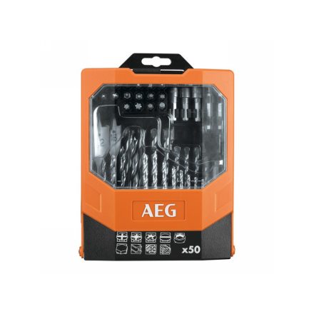 Set tijă și burghie AEG 50 de bucăți AAKDD50