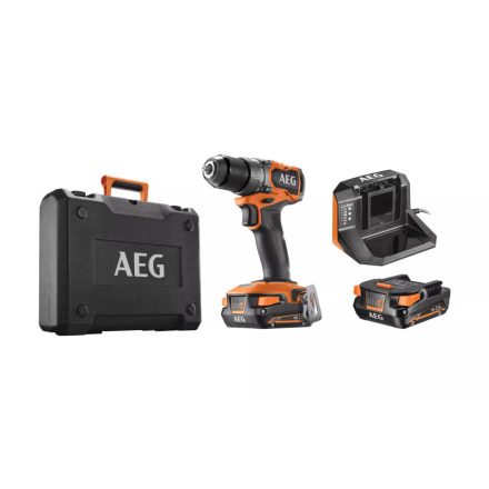 AEG Șurubelniță cu acumulator BS18SBL2-202C (fără perii de carbon) (2 x 2,0 Ah Acumulator + încărcător + cutie)
