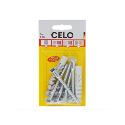 Diblu cu aripă CELO NF 10 + șurub cu cap hexagonal 7 x 65 (5 buc)