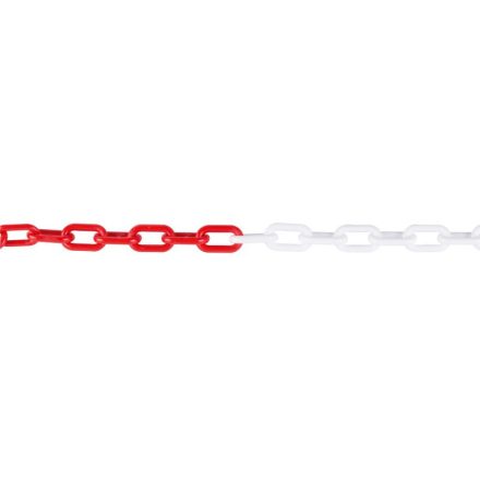 Lant plastic rosu-alb 6 mm x 25 m