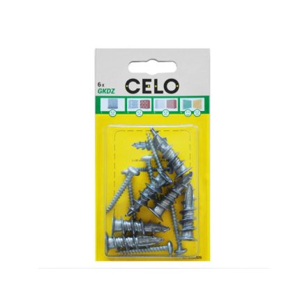 CELO Diblu din gips-carton autoforant din plastic + 4,5 x 35,6 șuruburi (6 buc)