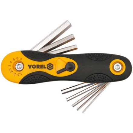 Set chei hexagonale VOREL 8 piese 1,5-8 mm pliabile