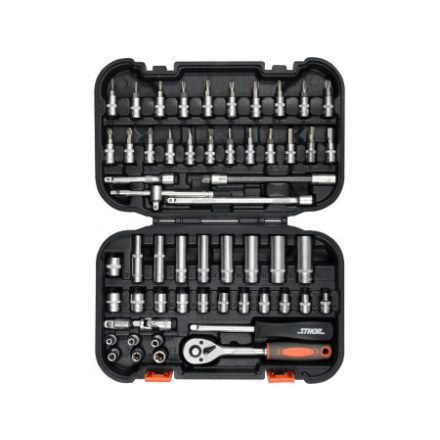 STHOR Set chei tubulare 56 piese 1/4" 4-13 mm CrV
