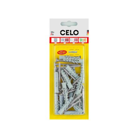 Diblu cu aripă CELO NF 8 + șurub cu cap hexagonal 5 x 50 (5 buc)