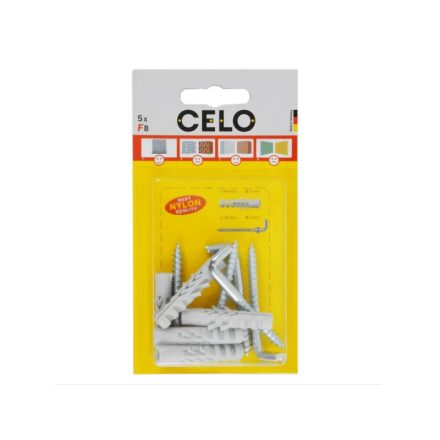 Diblu cu aripi CELO NF 8 + șurub cu cârlig 5 x 50 (5 buc)