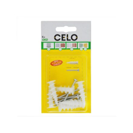 CELO Diblu din gips-carton autoforant din plastic + 4,5 x 40 șuruburi (6 buc)