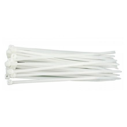 VOREL Bride pentru cablu 100 x 2,5 mm alb (100 buc)