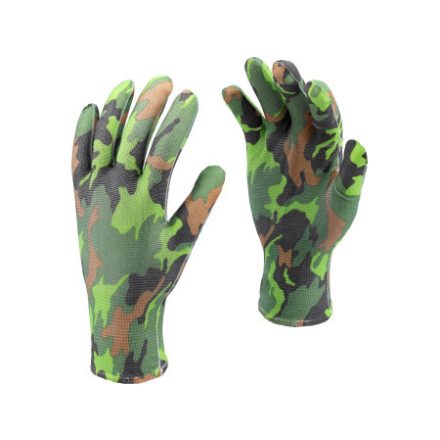 Mănuși de grădinărit FLO cu model câmp verde mărimea 8
