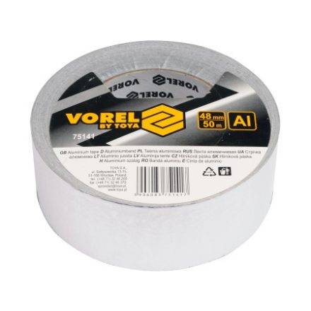 VOREL Bandă adezivă din aluminiu 48 mm x 50 m