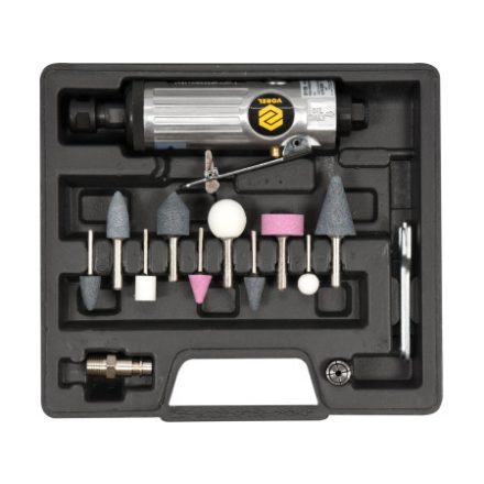 VOREL Set de șlefuire drept pneumatic 15 bucăți 1/4"
