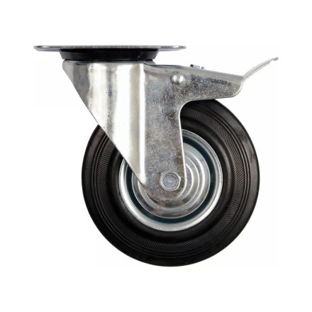 VOREL Roată industrială cu frână de furcă pivotantă 160 mm 130 kg