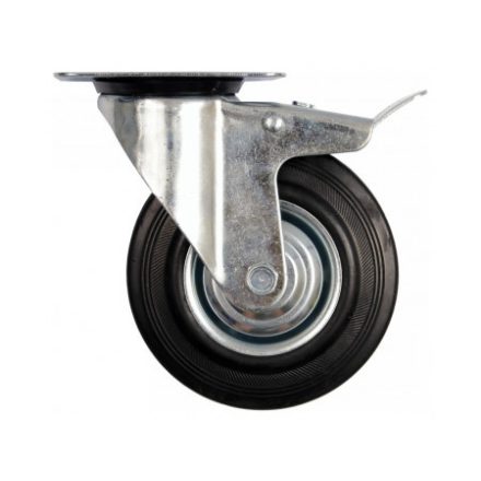 VOREL Roată industrială cu frână de furcă pivotantă 160 mm 130 kg