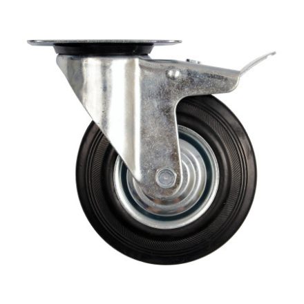 VOREL Roată industrială cu frână de furcă pivotantă 160 mm 130 kg