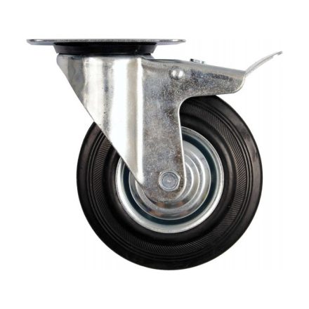 VOREL Roată industrială cu frână de furcă pivotantă 200 mm 150 kg