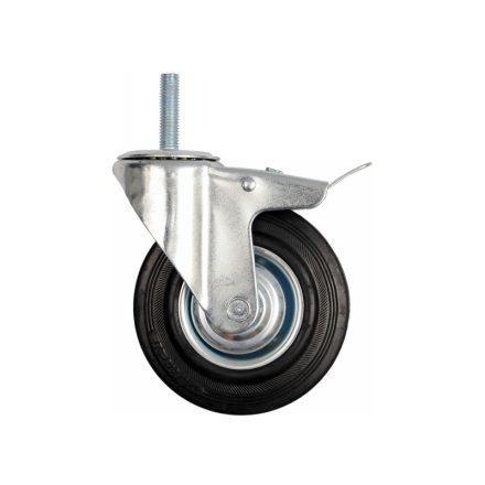 VOREL Roată industrială cu frână de furcă pivotantă 125 mm 100 kg