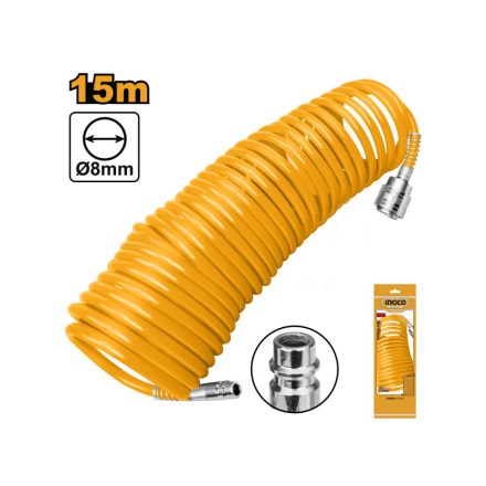 INGCO Furtun spiralat pneumatic 8 mm x 15 m