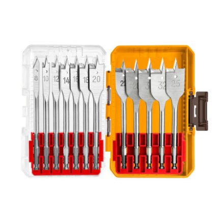 INGCO Set de burghie plate 12 bucăți cu prindere bit