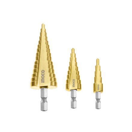 INGCO Set de burghie trepte 3 buc 4-32 mm HSS