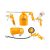 INGCO Set de pistol de aer pneumatic și duze, 5 piese