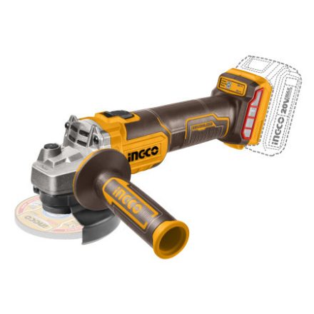 INGCO Polizor unghiular cu acumulator 125 mm fără perii de carbon 20 V (fără acumulator și încărcător)