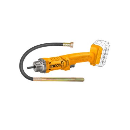 INGCO Vibrator de beton cu baterie 1,2 m 20 V (1 x 2,0 Ah baterie + încărcător)