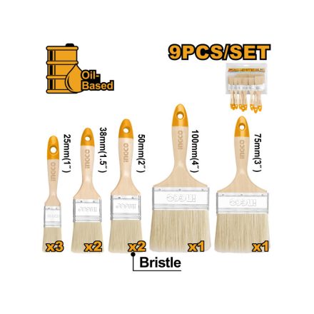 INGCO Set de pensule 9 piese