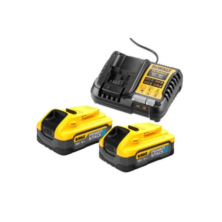 DEWALT Powerstack Set de baterii și încărcător 18 V (2 x 5 Ah) DCB1104H2