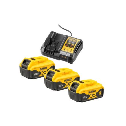 DEWALT XR Set baterie și încărcător 18 V (3 x 5 Ah) DCB1104P3