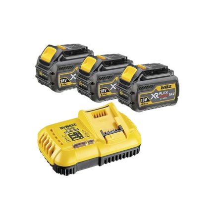 Set baterie DEWALT FlexVolt și încărcător rapid 18 V (3 x 6 Ah baterie) DCB118T3